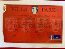 Football Ticket Billet Jegy Biglietto Eintrittskarte Wycombe Wanderers - Liverpool FC 08/04/2001 - Toegangskaarten