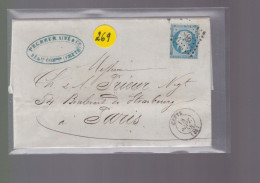 Un  Timbre  Napoléon III   N°  14     20 C Bleu   Sur  Lettre 1858    Départ  Cette    Pc 687     Destination Paris - 1849-1876: Periodo Classico