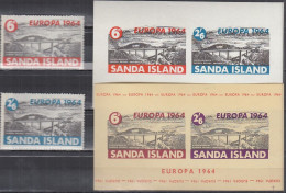 INSEL SANDA (Schottland), Nichtamtl. Briefmarken, 2 Blöcke + 2 Marken, Ungebraucht **, Europa 1964, Europabrücke - Schottland