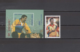 Romania 2001 Football Soccer, Georghe Hagi Stamp + S/s MNH - Ongebruikt