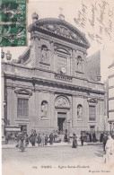 Paris église Sainte Elisabeth Très Animée 1908 - Eglises
