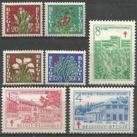 Belgique - Gentiane, Linaigrette, Digitale, Immortelle, Sanatorium Sijsele, Jauche, Tombeek N°834 à 840 * - Unused Stamps