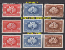 HUNGARY STAMPS - 1949 UPU ANNIVERSARY VARIANTS OF SET COMPLETE,  MLH - Unused Stamps