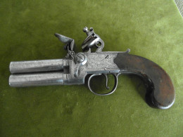 Beau Pistolet 18è à Silex à 2 Canons Superposés D.EGG, London - Armas De Colección
