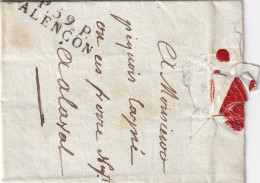 LETTRE. 28 AVRIL 1807. P.59.P./ALENCON (34mm). POUR LAVAL - 1801-1848: Precursori XIX