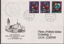 1971/76 Schweiz Brief Alte PLZ, 250 Jahre Röm.-Kat. Pfarrei St. Josef Luterbach Zum:CH B150+B151, Mi:CH 949+950 - Brieven En Documenten