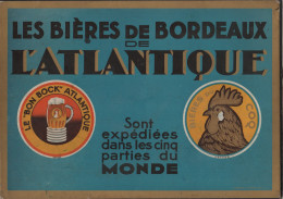 PORTE MENU DE BISTRO - LES  BIERES DE BORDEAUX  - L ' ATLANTIQUE - LES BIERES DU COQ - LE BON BOCK ATLANTIQUE - 3 SCANS - Publicités