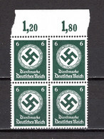 ALLEMAGNE SERVICE N° 96   BLOC DE QUATRE TIMBRES   NEUF  SANS CHARNIERE COTE  3.00€  CROIX GAMMEE - Oficial