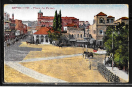 C54 - CARTE POSTE DE BEYROUTH PLACE DE CANON DATEE DU 14/11/1927 - ECRITE - Líbano