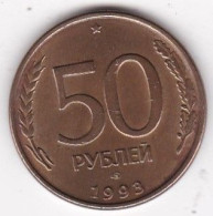 Russie 50 Roubles 1993 Saint Pétersbourg , En Acier Recouvert Laiton, Magnétique, Y# 329.2 - Rusia