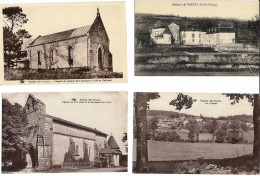 4 Cpa VAULRY (87) Château, Chapelle, Eglise & Monument Aux Morts, Vue Générale Ed. Hirondelle (3/4) - Andere & Zonder Classificatie