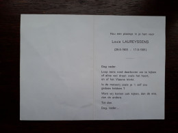 Louis Laureyssens ° 1903 + 1981 - Todesanzeige