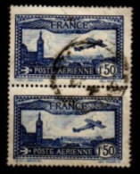 FRANCE    -   Aéro   -   1930 .   Y&T N° 6 Oblitérés En Paire .  Avion - 1927-1959 Afgestempeld