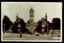 Ref 1645 - 1931 Real Photo Postcard - Arboretum Clock & Policeman - Walsall Staffordshire - Autres & Non Classés