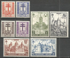 Belgique - Châteaux Beersel, Horst, Lavaux, Vèves N°868 à 875 * - Neufs