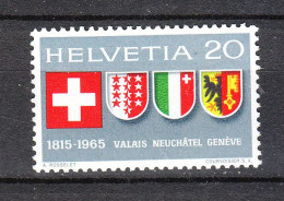 Svizzera   - 1965. Emblemi Dei 4 Cantoni Della Svizzera.Emblems Of The 4 Cantons Of Switzerland . MNH - Eglises Et Cathédrales