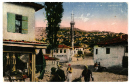 Street Scene In The Bazaar Of Skutari Shkodër Albania 1910s Unused Postcard. Publisher Isidor Münzer, Skutari - Albanië