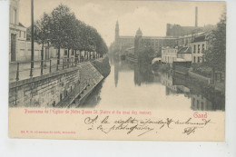 BELGIQUE - GAND - GENT - Panorama De L'Eglise De Notre Dame St. Pierre Et Du Quai Des Moines - Gent