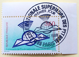 - N° 2527. Timbre En Coin De Feuille. Ecole Nationale Des PTT. Oblitéré Premier Jour - - Used Stamps