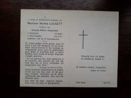 Martha Luckett ° Hardwich 1890 + Sint-Truiden 1978 X Jacques Alfons Vangrieken (Fam: Jenné - Casier) - Obituary Notices