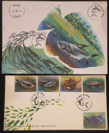 Full Set Of Viet Nam Vietnam FDC Covers With Imperf Stamps & Souvenir Sheet 2019 : Mekong Fishes / Fish (Ms1112) - Viêt-Nam