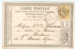 CARTE PRECURSEUR Vicomtesse DE GARDANE Château De Lincel REILLANNE 04 / Libraire BIDEAUD MUSSET à PARAY LE MONIAL - 1849-1876: Periodo Clásico