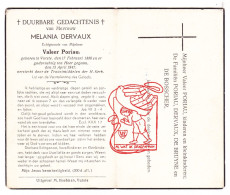 DP Melania Dervaux ° Vurste Gavere 1880 † 1947 X Valeer Poriau // De Bruyne De Bosscher - Devotion Images