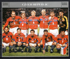 Turkmenistan 2000 Football Soccer European Championship, Sheetlet With Czech Republic Team MNH - Fußball-Europameisterschaft (UEFA)