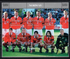 Turkmenistan 2000 Football Soccer European Championship, Sheetlet With Norway Team MNH - Eurocopa (UEFA)
