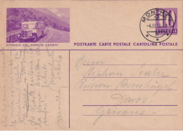 1932 Svizzera Intero Postale 10c Figurato STRADA DEL MONTE CENERI - Covers & Documents