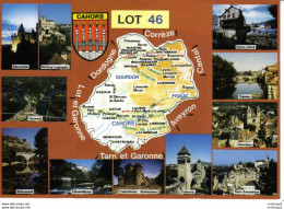 46 Le Département Du LOT Multivues Luzech Cénevières Gourdon Figeac St Céré St Cirq Lapopie Cahors Blason - Autres & Non Classés