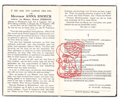 DP Anna Snoeck ° Wannegem-Lede 1877 † Brugge 1946 X Richard Dermauw // Wyseur Schepens Michels Allaert Van Cauwenberghe - Devotion Images