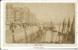 Photo Ancienne Petit Format Le Havre (76) FRANCE - Grand Quai - Places