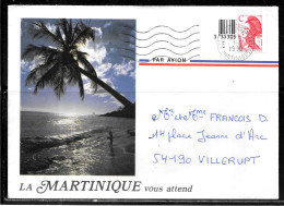 C61 - MARTINIQUE - LIBERTE DE GANDON SUR LETTRE DE FORT DE FRANCE MESSAGERIE DU 01/02/90 - Briefe U. Dokumente