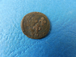 MONNAIE ROYALE / CUIVRE DIAMETRE 15 MM - 1643-1715 Louis XIV Le Grand