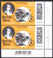 !a! GERMANY 2024 Mi. 3829 MNH Vert.PAIR From Lower Right Corner - Cäcilie Berta Benz, German Automobile Pioneer - Nuovi