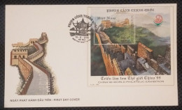 FDC Vietnam Viet Nam With Perf Souvenir Sheet 1999 : China Chinese Great Wall (Ms811) - Vietnam