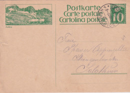 1927 Svizzera Intero Postale 10c Figurato Autobus  FURKA - Brieven En Documenten