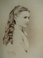 Photo CDV Antonin à Paris  Portrait (profil) Fillette  Cheveux Longs  CA 1870-75 - L679B - Anciennes (Av. 1900)