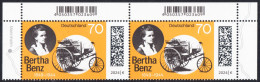 !a! GERMANY 2024 Mi. 3829 MNH Horiz.PAIR From Upper Right/left Corners - Cäcilie Berta Benz, German Automobile Pioneer - Neufs