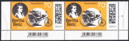 !a! GERMANY 2024 Mi. 3829 MNH Horiz.PAIR From Lower Right/left Corners - Cäcilie Berta Benz, German Automobile Pioneer - Nuevos