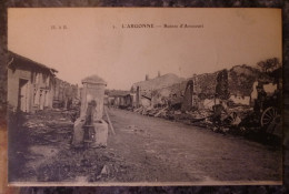 (55). AVOCOURT. L'ARGONNE. LOT DE 2 CARTES. RUINES GUERRE 1914-18.ECRITES EN 1916. - Autres & Non Classés