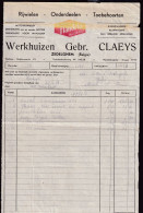 DDGG 084 - VELO/RIJWIEL - ZEDELGHEM " Flandria" Werhuizen Gebr. Claeys - Faktuur 1937 + Fiskale Zegel - Transport