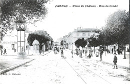 CPA JARNAC - PLACE DU CHATEAU ET RUE DE CONDE ***PEU FREQUENTE*** - Jarnac