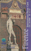 Italy: Prepaid World Telecom - Firenze, Statua Del David, Michelangelo - GSM-Kaarten, Aanvulling & Voorafbetaald