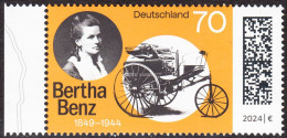 !a! GERMANY 2024 Mi. 3829 MNH SINGLE W/ Left Margin (a) - Cäcilie Berta Benz, German Automobile Pioneer - Nuevos