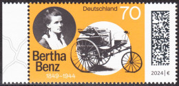 !a! GERMANY 2024 Mi. 3829 MNH SINGLE W/ Left Margin (c) - Cäcilie Berta Benz, German Automobile Pioneer - Nuovi