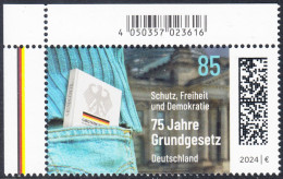 !a! GERMANY 2024 Mi. 3830 MNH SINGLE From Upper Left Corner - Constitution - Unused Stamps