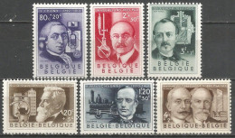 Belgique - Inventeurs - Solvay, Dony, Walschaerts, Baekeland, Lenoir, Fourcault, Gobbe - N°973 à 978 * - Ungebraucht