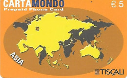 Italy: Prepaid Tiscali - Carta Mondo, Continents - [2] Tarjetas Móviles, Prepagadas & Recargos